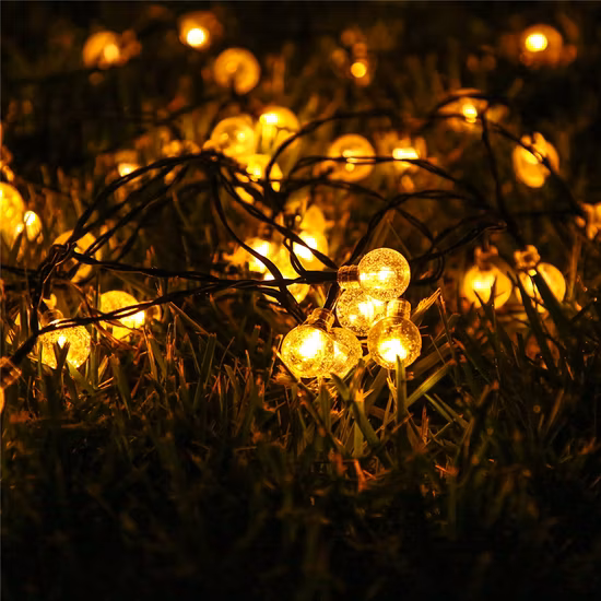 Lampe solaire suspendue à 50 LED, boule de cristal S14, ampoule pour projecteur de noël, vacances d'arbre, vente en gros