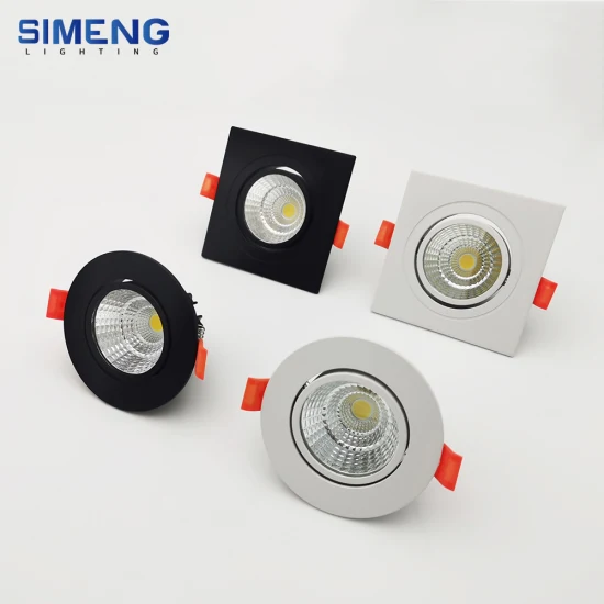 55mm Découpé Smart Salle De Bains Chambre Carré Rond LED Intérieur Panneau D'éclairage Commercial Encastré Downlight Plafond Encastré COB Spotlight Spot Down Light