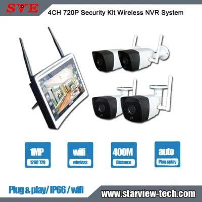 Caméra de sécurité vidéo sans fil NVR Kit Smart Home 4CH 720p